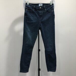 PAIGE Premium Denim Mona Wash HOXTON ANKLE 5 Pocket Logo Hardware Cropped Jeans